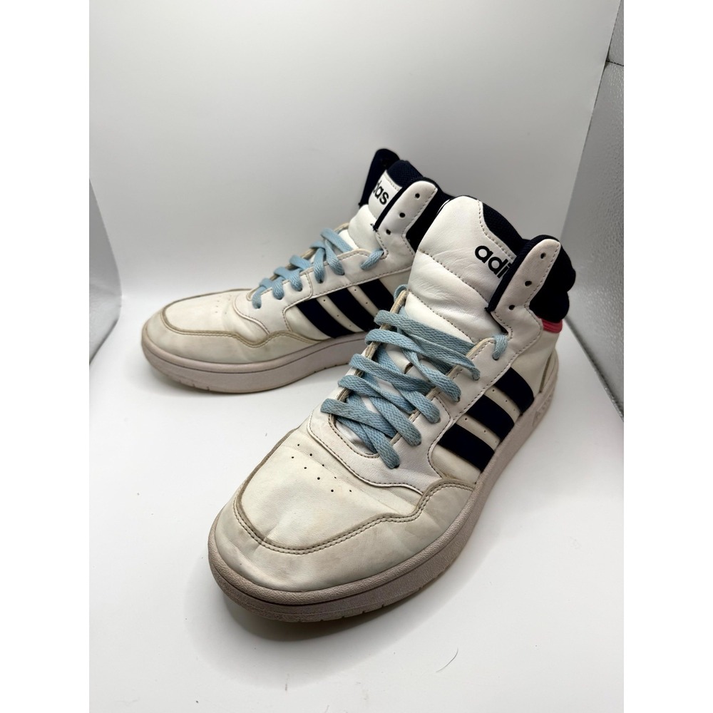 Adidas Hoops 3.0 Mid GW5455 Womens 9 Sneaker White Rose Tone Basketball Shoes
